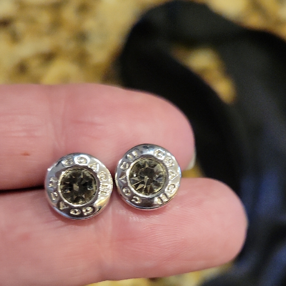 Coach Silver and Black Earrings